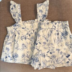 GAP Kids Floral Matching Set - Cream and Blue
